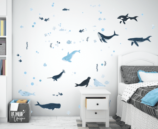 Baleine, narval et autres animaux aquatiques !! Plante aquatique et plusieurs bulles