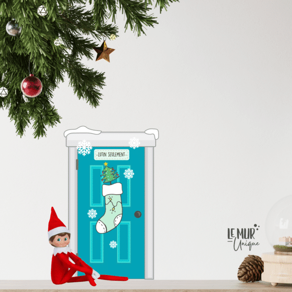 Autocollant mural - Porte d'entrée pour les LUTINS, repositionnable et réutilisable chaque année pour faire revenir la magie de Noël! – Image 5