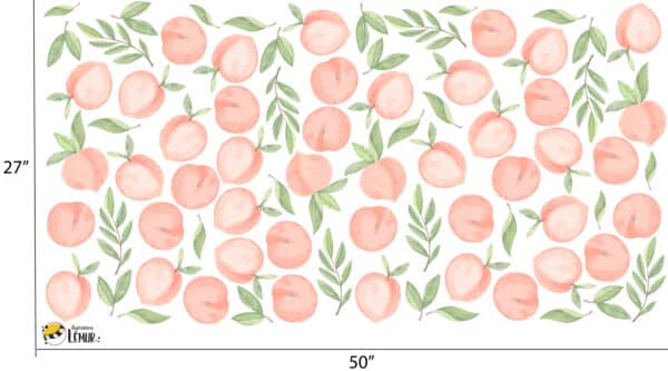Autocollants muraux DOUCEUR PÊCHE, de petites pêches et feuilles aux couleurs aquarelles – Image 2