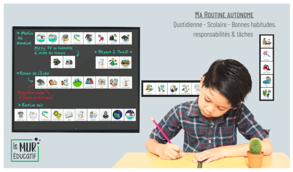 Choisissez votre DUO de routines imagées MA ROUTINE AUTONOME - 40 illustrations individuelles autocollantes ou aimantés au choix – Image 18
