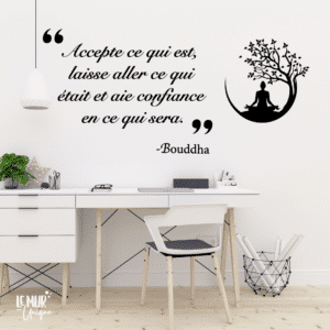 Duo citation de Bouddha et décalque Femme Zen