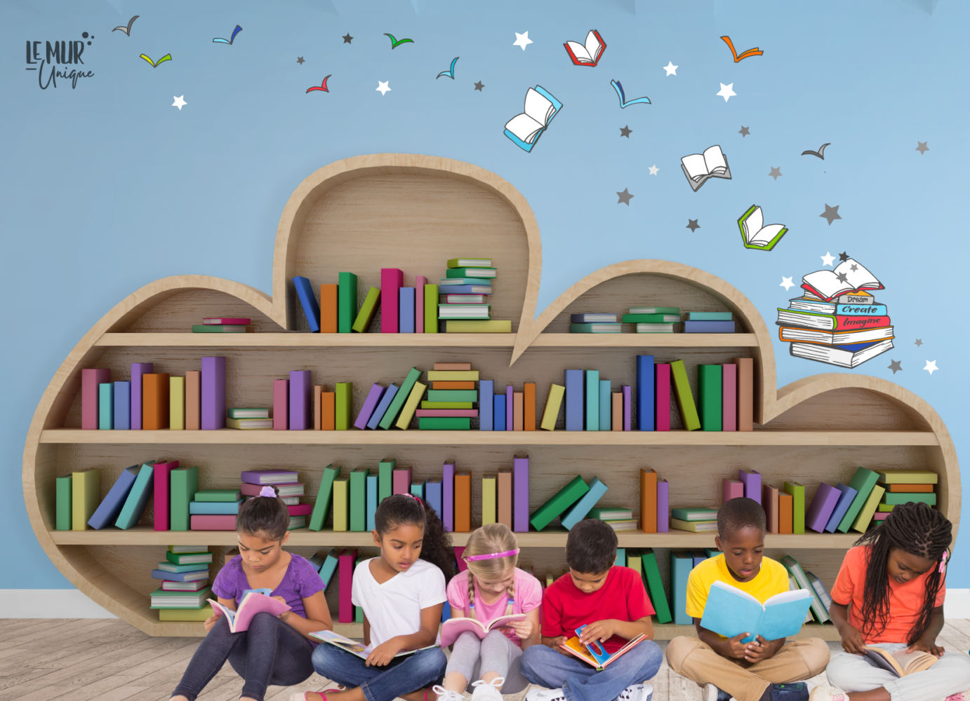 Envolée de livres et étoiles - Image 2