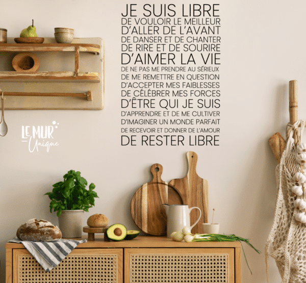 Je suis libre de vouloir le meilleur...