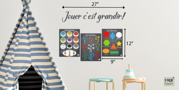 Les affiches autocollantes bilingues MÉTÉO, CHIFFRES, COULEURS et  ANIMAUX – Image 2