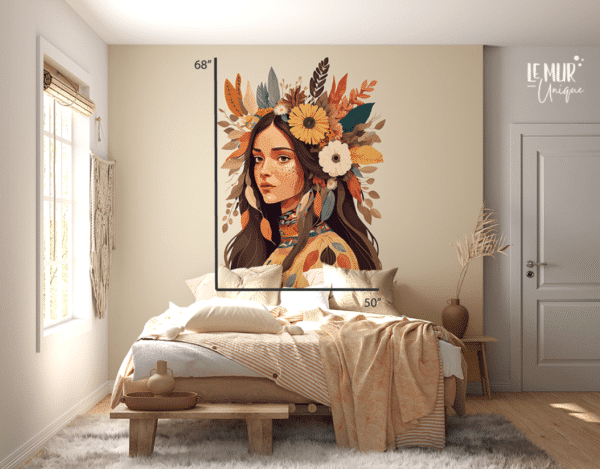 Femme plumes et fleurs de style boho – Image 2