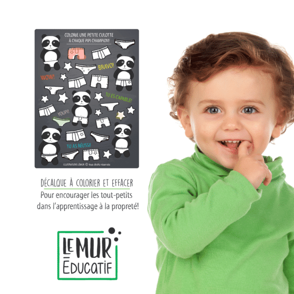 Affiche d'apprentissage à la propreté à colorier thème Pipi Champion, un crayon de feutre de couleur et une surprise – Image 4