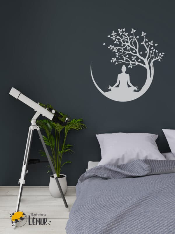 Femme Zen position de yoga sous un arbre plusieurs grandeurs offertes – Image 2