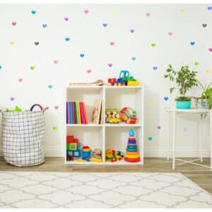 Autocollants muraux en forme de COEUR MULTICOLORE de 2,3, 4 ou 5 pouces