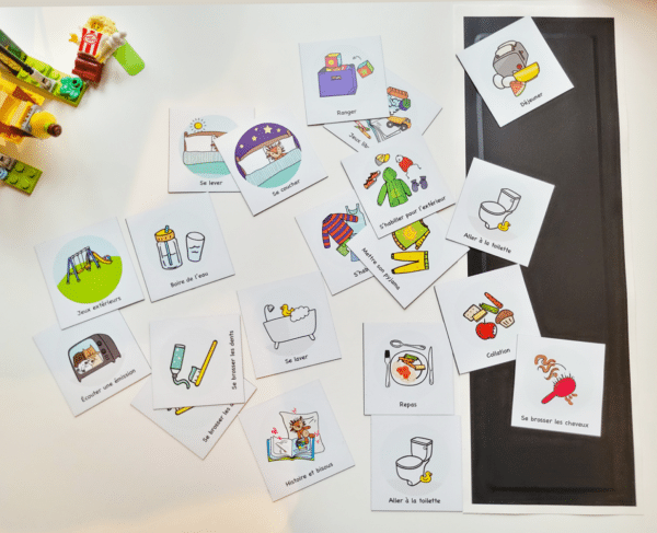 Ma Routine Autonome QUOTIDIENNE DE BASE aimantée + un tableau Mur-Aimant pratique