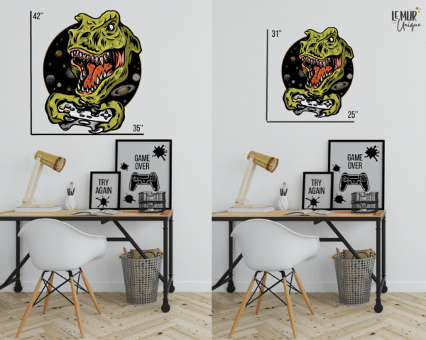 Dinosaure gamer sur fond planète – Image 2