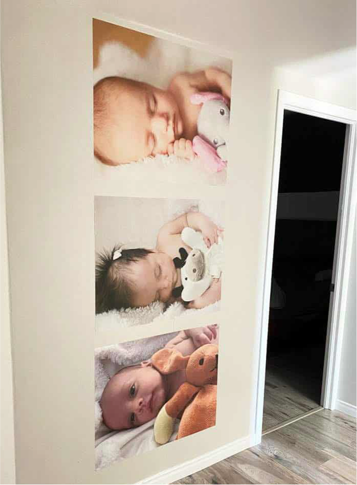 Impression photo personnalisée sur vinyle murale autocollant