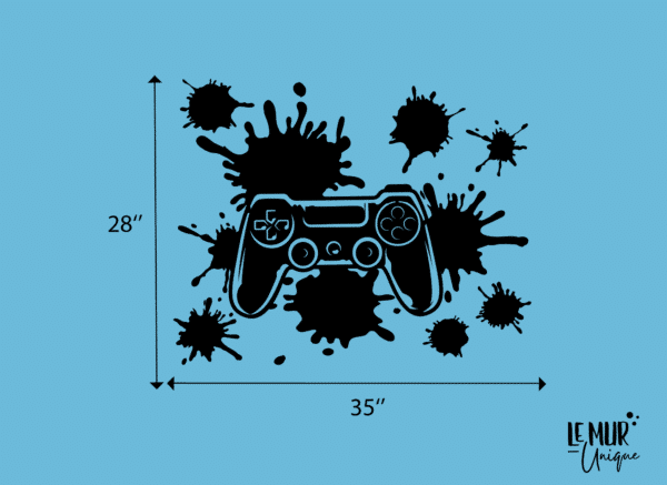 Manette de jeux vidéo et splash – Image 2