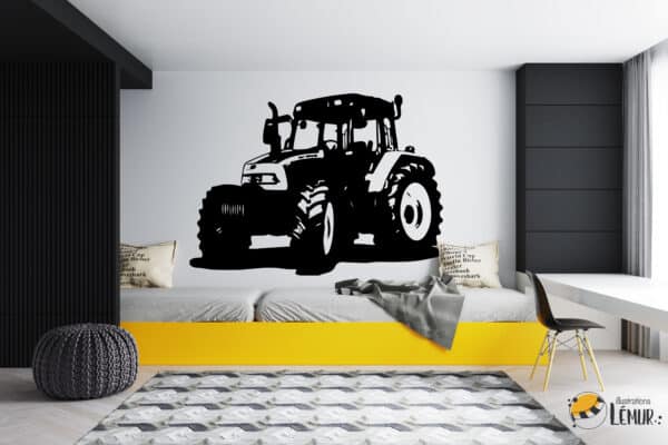 Silhouette de tracteur de ferme couleur au choix