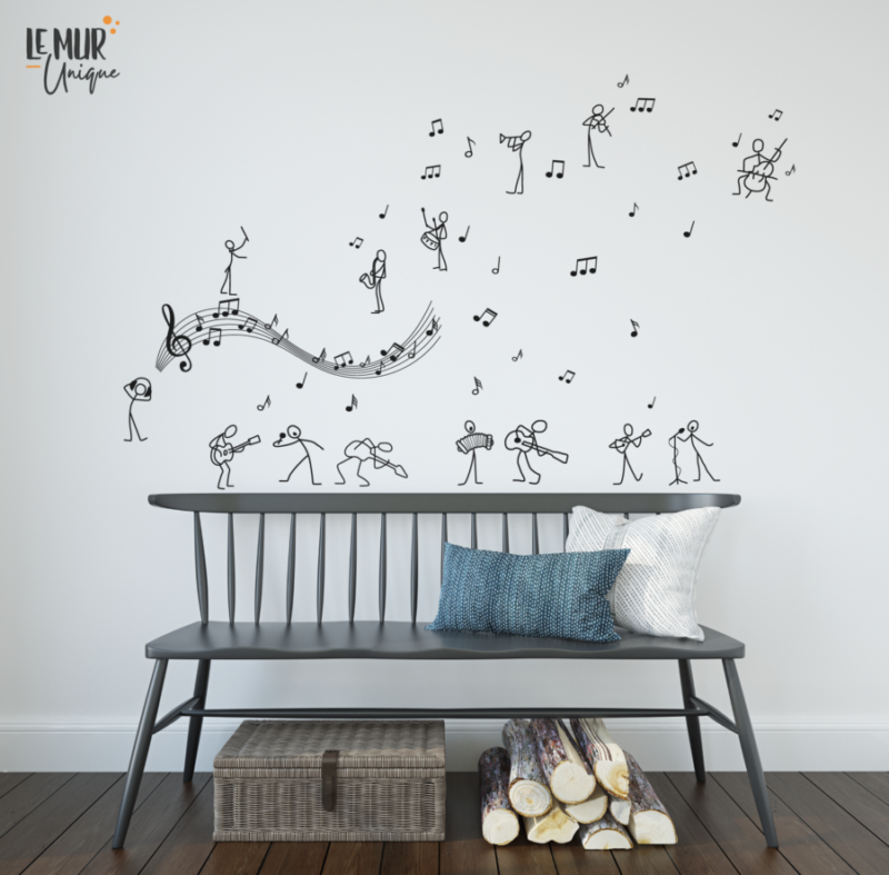 Autocollants muraux en forme de MUSICIENS