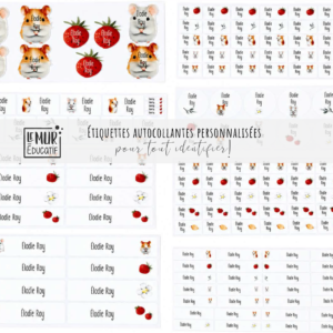 Étiquettes autocollantes d'identification thème Hamsters